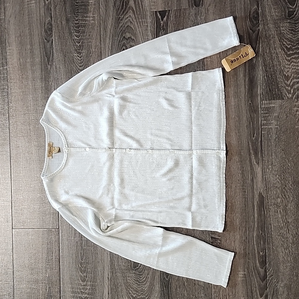 ❄️ Plisse sparkle Button Down Top ❄️